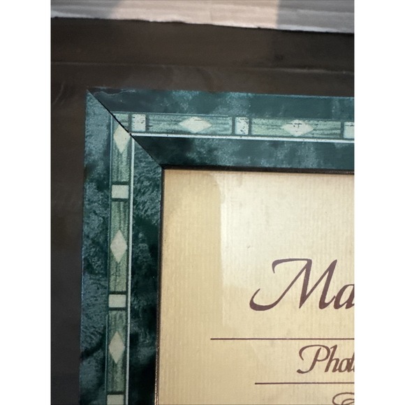 Vintage National USA Green Wood Marquetry Picture Frame 5x7 - Picture 7 of 10